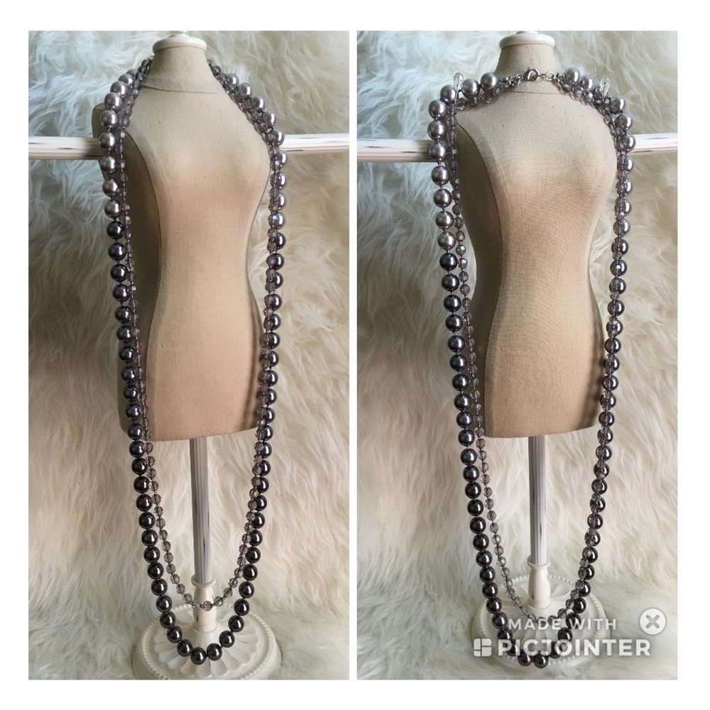Purple Ombré Double Bead Necklace by LOFT